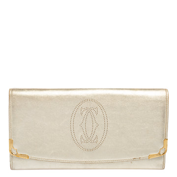 Cartier Gold Leather Must de Cartier Continental Wallet