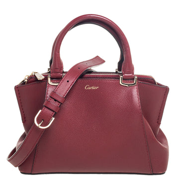 Cartier Burgundy Leather Mini C De Cartier Satchel