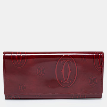 Cartier Red Patent Leather Happy Birthday Continental Wallet