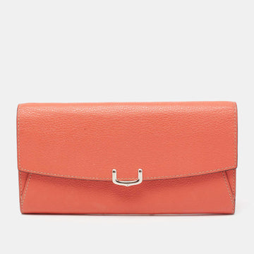 Cartier Orange Leather C De Cartier Continental Wallet