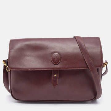 Cartier Burgundy Leather Must de Cartier Shoulder Bag