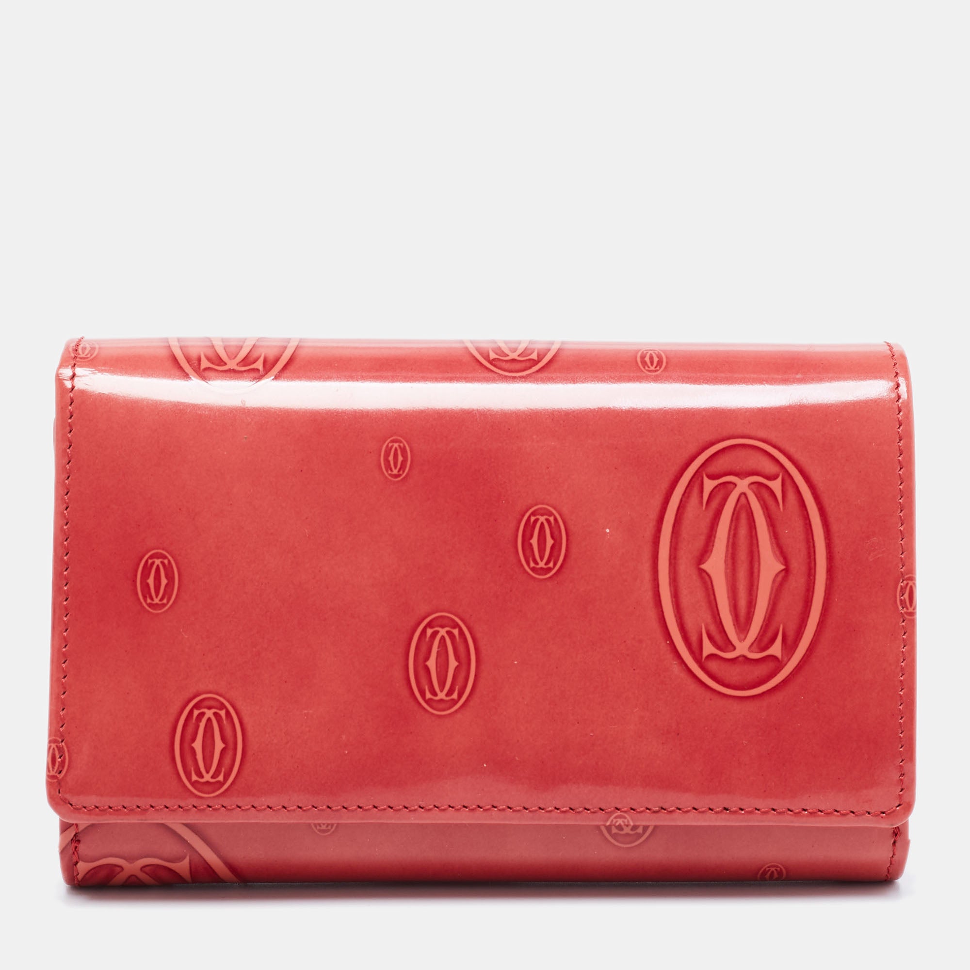 Cartier Rouge Patent Leather Happy Birthday Compact Wallet