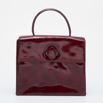 Cartier Burgundy Leather Happy Birthday Top Handle Bag