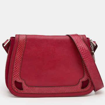 Cartier Red Suede And Leather Marcello de Cartier Flap Saddle Bag