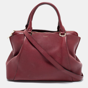 Cartier Burgundy Leather C de Cartier Satchel