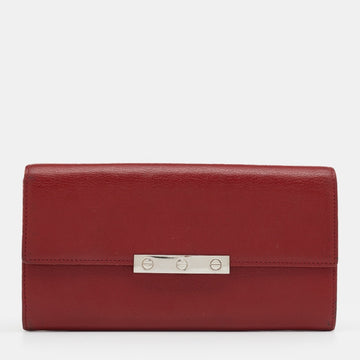 Cartier Red Leather Love Flap Continental Wallet