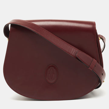 CARTIER Burgundy Leather Must de  Saddle Bag