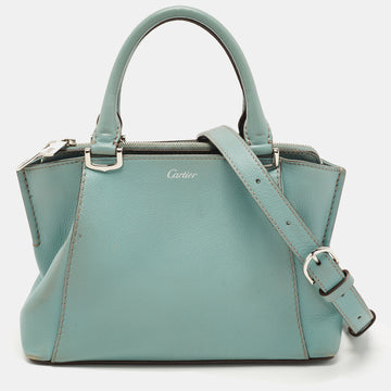 CARTIER Mint Green Leather Mini C de  Satchel