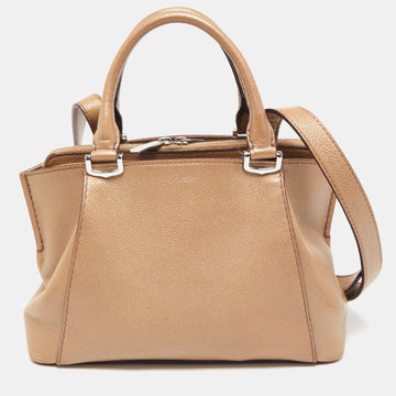 CARTIER Metallic Beige Leather Mini C De  Satchel