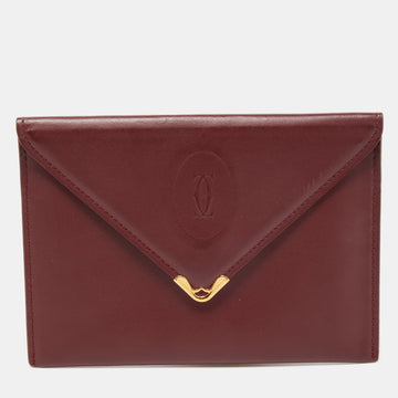 CARTIER Burgundy Leather Must de  Envelope Wallet