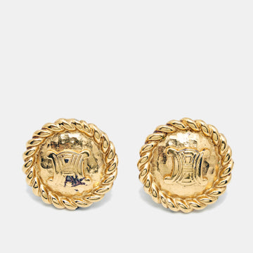 Celine Gold Tone Clip on Earrings