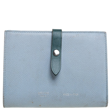 Celine Blue/Green Leather Multifunction Strap Wallet