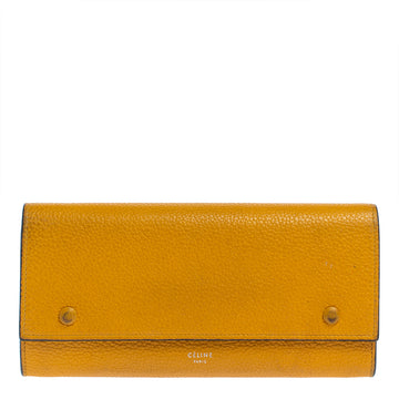 Celine Yellow Leather Large Multifunction Flap Wallet