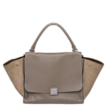 Celine Grey Leather And Suede Medium Trapeze Top Handle Bag