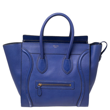 Celine Blue Leather Mini Luggage Tote