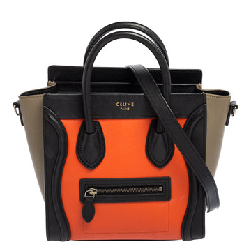 Celine Multicolor Leather Nano Luggage Tote