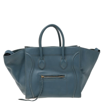 Celine Blue Leather Medium Phantom Luggage Tote