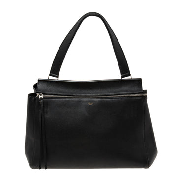 Celine Black Leather Medium Edge Top Handle Bag