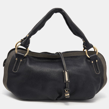 Celine Black Leather Satchel