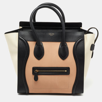 Celine Multicolor Nubuck Leather Mini Luggage Tote