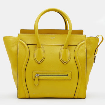 Celine Yellow Leather Mini Luggage Tote