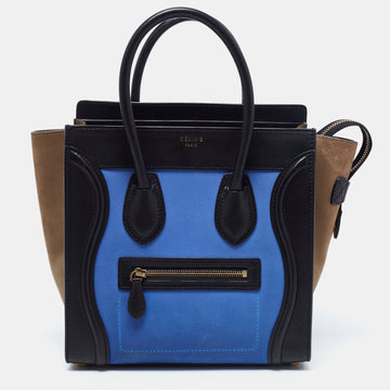 Celine Multicolor Nubuck and Leather Micro Luggage Tote