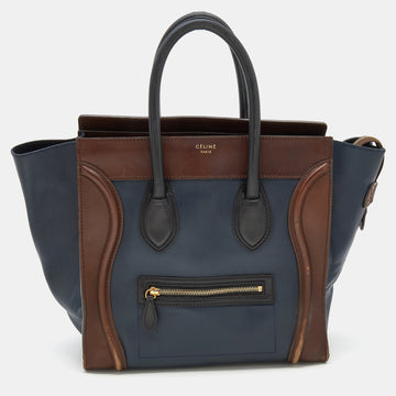 Celine Tri-Color Leather Mini Luggage Tote