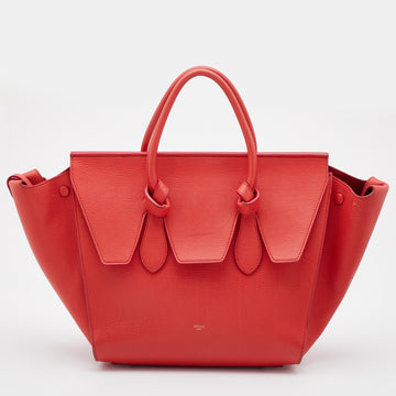 Celine Orange Leather Small Tie Tote