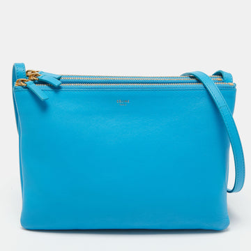 Celine Light Blue Leather Trio Crossbody Bag