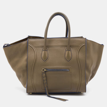 Celine Olive Brown Leather Medium Luggage Phantom Tote