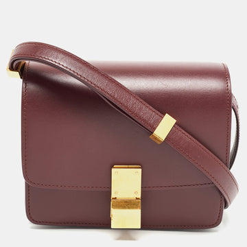 Celine Red Leather Small Classic Box Flap Bag