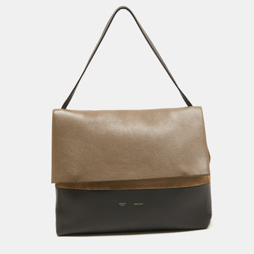 CELINE Black/Grey Leather All Soft Shoulder Bag