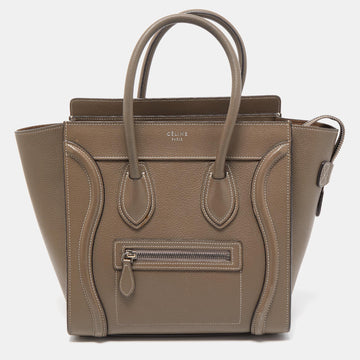 Celine Grey Leather Micro Luggage Tote