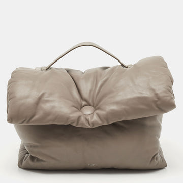 CELINE Grey Leather Cartable Pillow Top Handle Bag