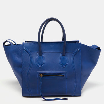 CELINE Blue Leather Medium Phantom Luggage Tote