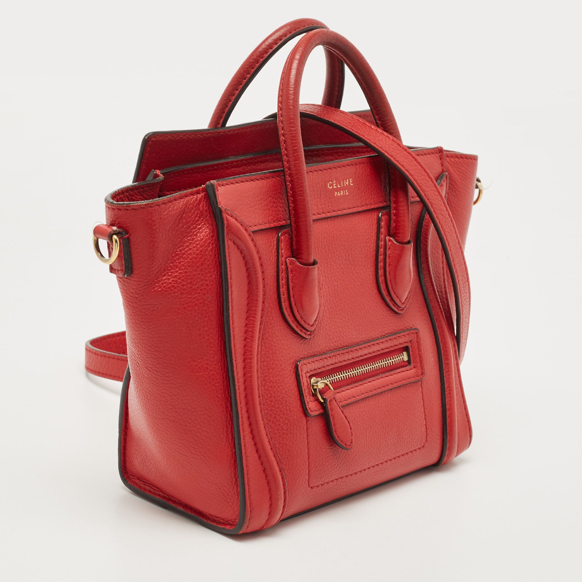 Celine nano shop luggage red