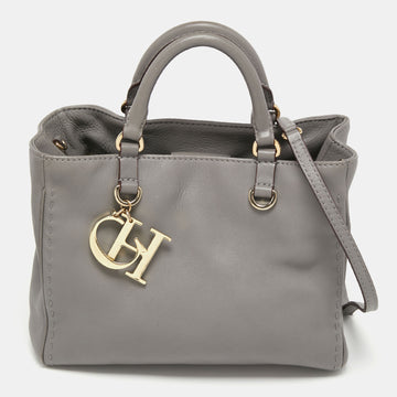 CH CAROLINA HERRERA Grey Leather Tote