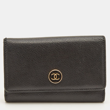 Chanel Black Leather CC Flap 6 Key Holder