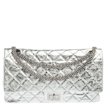 Chanel Silver Quilted Leather Reissue 2.55 Classic 228 Flap Bag