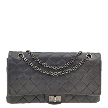 Chanel Blue Quilted Leather Wild Stitch Reissue 2.55 Classic 227 Double Flap Bag