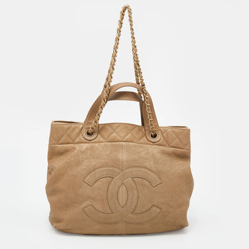 Chanel Gold Leather Large Trianon Tote