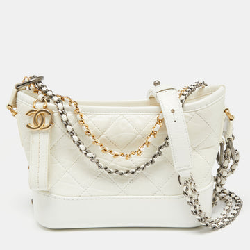 Chanel Off White Quilted Leather Gabrielle Hobo