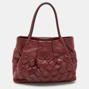 Chanel Burgundy Quilted Leather Sloane Square Tote