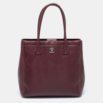 Chanel Burgundy Leather Cerf Tote