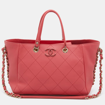 Chanel Pink Quilted Leather Small Neo Soft Shopping Tote