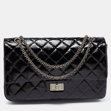Chanel Black Quilted Patent Leather Reissue 2.55 Classic 227 Flap Bag