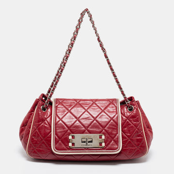 Chanel Red Quilted Leather East West Reissue Flap Bag