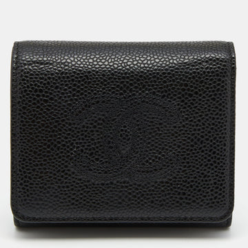 Chanel Black Caviar Leather CC Timeless Wallet