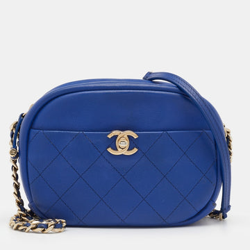 Chanel Blue Quilted Leather Small Casual Trip Camera Crossbody Bag