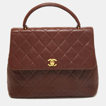 Chanel Brown Leather Kelly Top Handle Bag